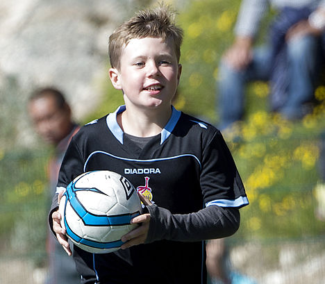 The young prince enjoying a bit of football in 2014. Photo: Keld Navntoft/Scanpix
