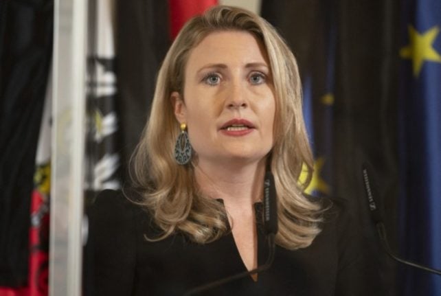 Austrian Integration Minister Susanne Raab unveiled the controversial website. (JOE KLAMAR / AFP)
