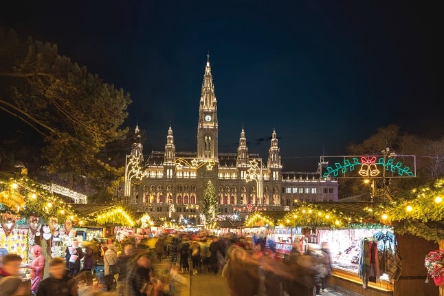Christmas Market outside Vienna City Hall
